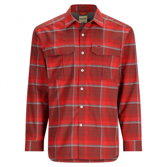 Simms ColdWeather Shirt Cutty Red Asym Ombre Plaid in the group Clothes & Shoes / Clothing / Shirts at Sportfiskeprylar.se (10777-2095-30r)