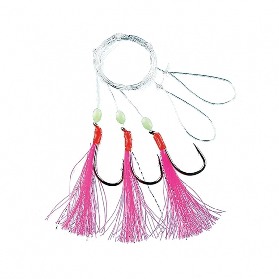 Fladen Feather Flasher Pink w. Balls 3 Hooks in the group Lures / Sea Fishing Lures / Flasher Rigs & Sea Fishing Rigs at Sportfiskeprylar.se (1208-1-0r)
