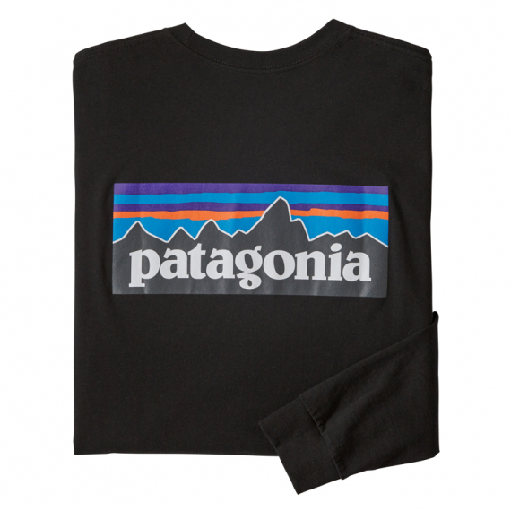 Patagonia M\'s L/S P-6 Logo Responsibili-Tee Black in the group Clothes & Shoes / Clothing / Sweaters / Long-sleeved T-shirts at Sportfiskeprylar.se (38518-BLK-Sr)