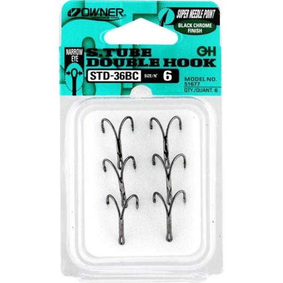 Owner STDN-36BC Double Tube Hook (6-pcs) in the group Hooks & Terminal Tackle / Fly Tying / Fly Tying Material / Tube Hooks at Sportfiskeprylar.se (44-51677-06r)