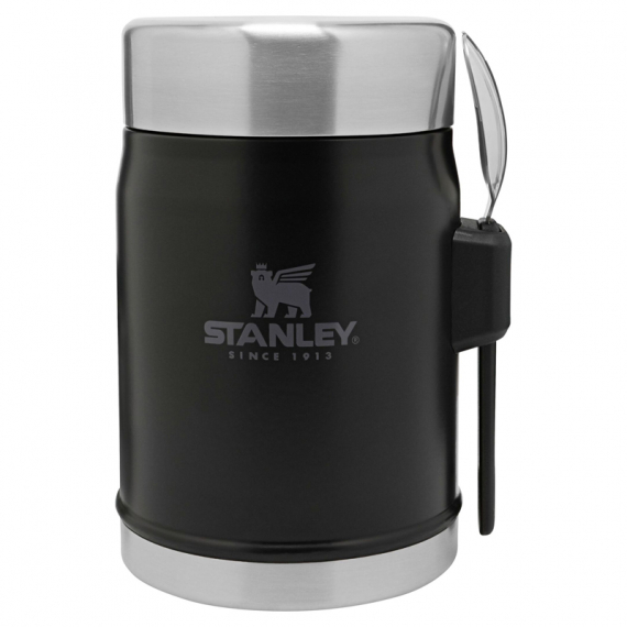 Stanley The Legendary Food Jar + Spork .4L - Matte Black in the group Outdoor / Camp Kitchen & Utensils / Lunch Boxes & Vacuum Food Jars / Vacuum Food Jars at Sportfiskeprylar.se (ST1009382005)