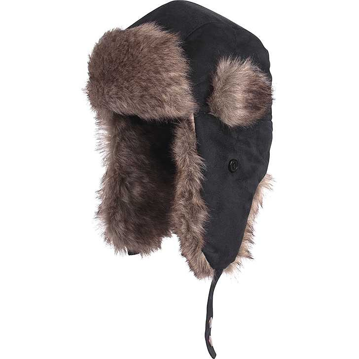 Fladen Winterhat with Fake fur - Black