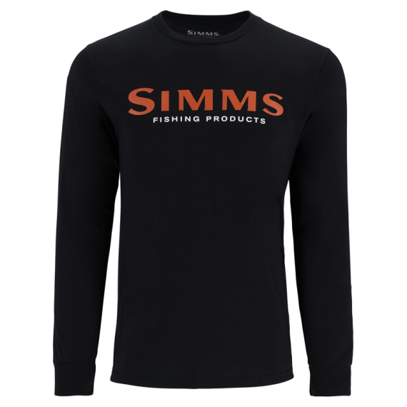 Simms Logo Shirt LS Jet Black in the group Clothes & Shoes / Clothing / Sweaters / Long-sleeved T-shirts at Sportfiskeprylar.se (13626-1292-20r)