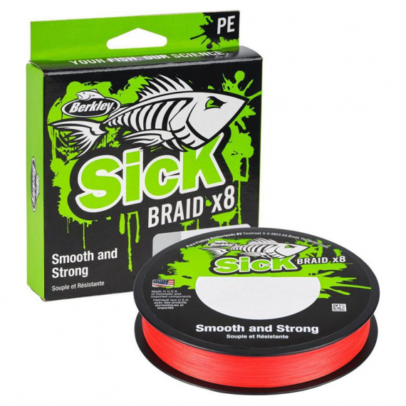 Berkley Sick Braid Red 150m - 0.12mm in the group Lines / Braided Lines at Sportfiskeprylar.se (1558766)