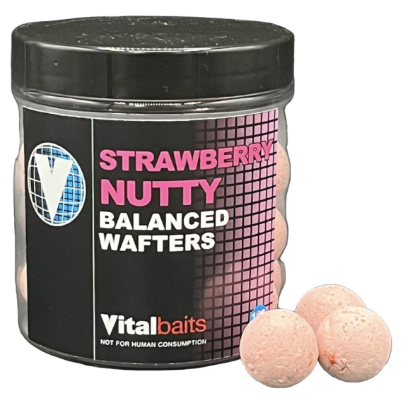 Vital Baits Strawberry Nutty Wafters 100 g in the group Lures / Boilies, Hook Baits & Groundbait / Popups at Sportfiskeprylar.se (17-0010r)