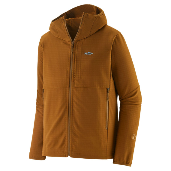 Patagonia M\'s R1 TechFace Fitz Roy Trout Hoody Shelter Brown in the group Clothes & Shoes / Clothing / Sweaters / Hoodies at Sportfiskeprylar.se (81786-SHBN-Sr)