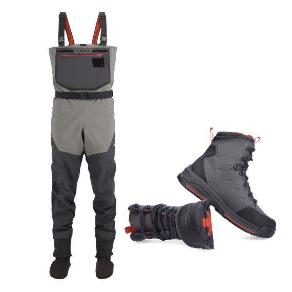 Simms Freestone Wader Combo with Freestone Boots - Smoke in the group Clothes & Shoes / Waders & Wading Equipment / Wading Kits at Sportfiskeprylar.se (BUNDLE_13612-040-20)