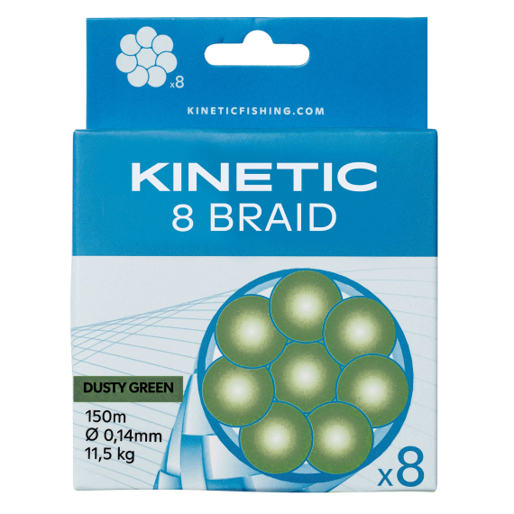 Kinetic 8 Braid 150m Dusty Green in the group Lines / Braided Lines at Sportfiskeprylar.se (F500-023-098r)