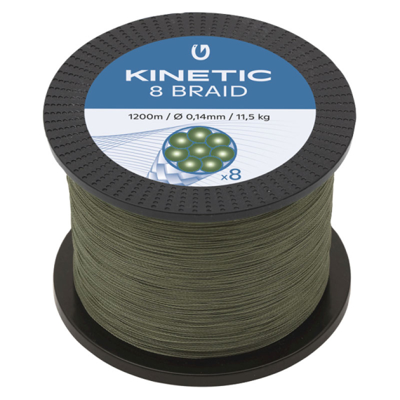 Kinetic 8 Braid 1200m Dusty Green 0,16mm/12kg in the group Lines / Braided Lines at Sportfiskeprylar.se (F502-025-098)