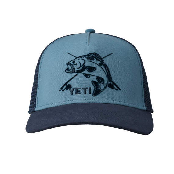 Yeti Fishing Bass 5 Panel Bow Fit Trucker Deep Blue/Navy in the group Clothes & Shoes / Caps & Headwear / Caps / Trucker Caps at Sportfiskeprylar.se (H020B)