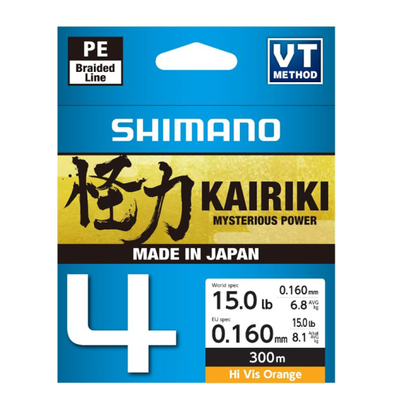 Shimano Kairiki 4 300m Orange in the group Lines / Braided Lines at Sportfiskeprylar.se (LDM64TE3023030Hr)