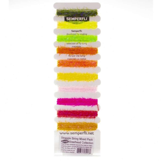 Semperfli Straggle String Mixed Pack- Bright Colours (Steelhead) in the group Hooks & Terminal Tackle / Fly Tying / Fly Tying Material / Yarn & Chenille at Sportfiskeprylar.se (MSTS010SHD)