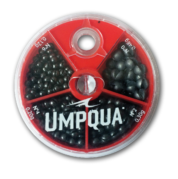 Umpqua 4-way Split Shot Assortment in the group Hooks & Terminal Tackle / Leaders & Leader Materials / Leader Materials / Leader Material Fly fishing at Sportfiskeprylar.se (NFD9382)