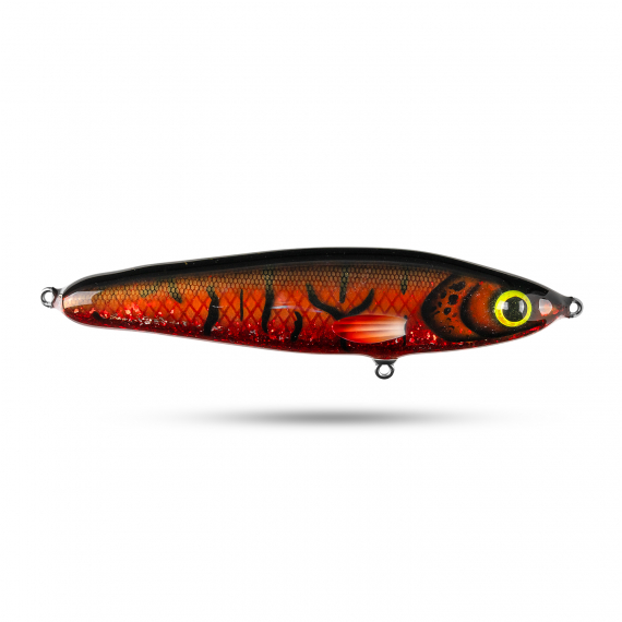 Pineslope Lures Beef Jerky Shallow 22cm, 130g - Red/Black Glitter in the group Lures / Handmade Baits / Handmade Jerkbaits at Sportfiskeprylar.se (PSLBJS22-8)