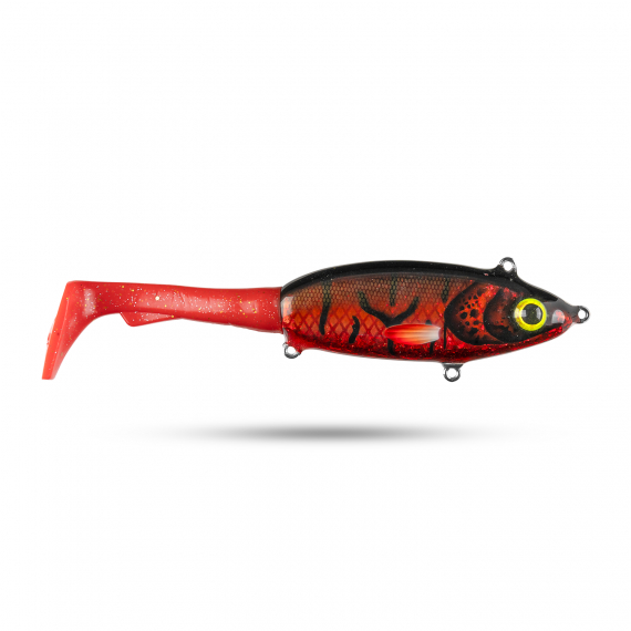 Pineslope Lures Goujon XL Slow Sink 25cm, 130g - Red/Black Glitter in the group Lures / Handmade Baits / Handmade Tail baits at Sportfiskeprylar.se (PSLGXLSS23-1)