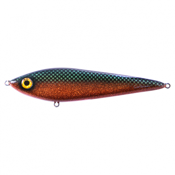 Svartzonker Big Glide 23cm - C12 Green Metal Motoroil in the group Lures / Jerkbaits at Sportfiskeprylar.se (SZ105412)