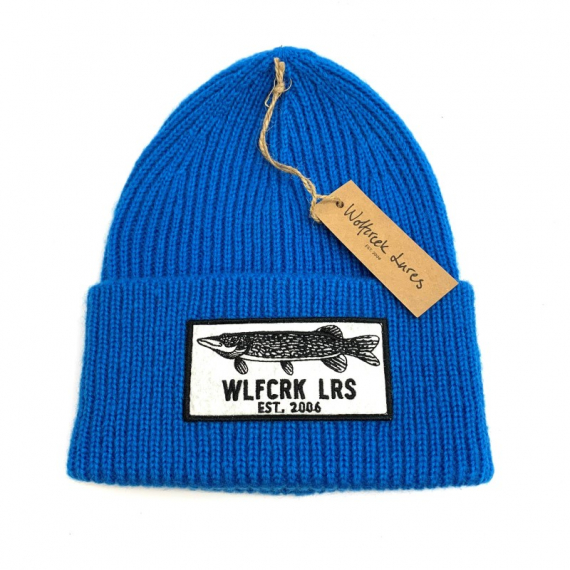 Wolfcreek Pike Patch Knitted Beanie - Blue in the group Clothes & Shoes / Caps & Headwear / Beanies & Hats at Sportfiskeprylar.se (WCL-05-BEANIE-03-BLUE)