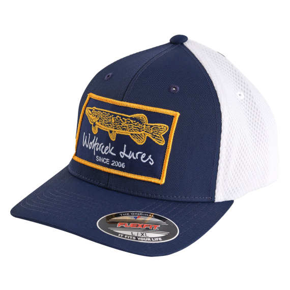 Wolfcreek Pike Patch Airmesh Flexfit Navy/White in the group Clothes & Shoes / Caps & Headwear / Caps / Flexfit Caps at Sportfiskeprylar.se (WCL-05-CAP-05-NAV-WHTr)