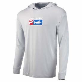 Реглан Pelagic Exo-Tech Hooded Fishing Shirt Light Grey 3580124-3580122 —  купить в Украине