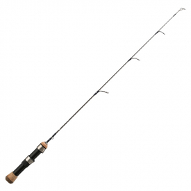 Portable Ice Fishing Rod with Wood Handle Spinning Ice Pole for