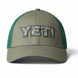 YETI Camo Logo Badge Low Pro Trucker Hat Beige - KHAKI