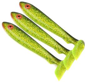 McRubber Big Bass (3-pack) - Chartreuse Glitter Black