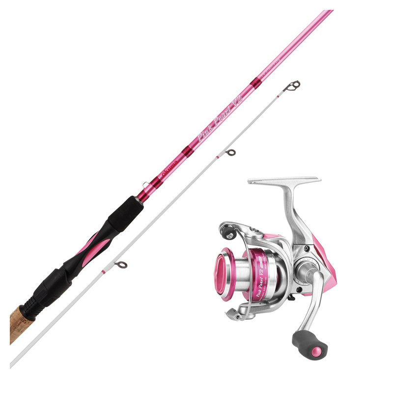 pink spinning reel combo