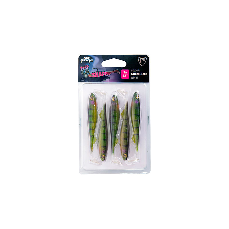 Fox Rage Slick Shad UV Green Pumpkin Set Soft Bait Lures Bait