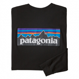 Patagonia M's L/S P-6 Logo Responsibili-Tee Black