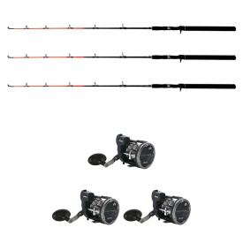 Okuma Classic Linecounter XPD- 30DLXA/Maxximus Predator Ice Medium Combo Vänster 3-Pack