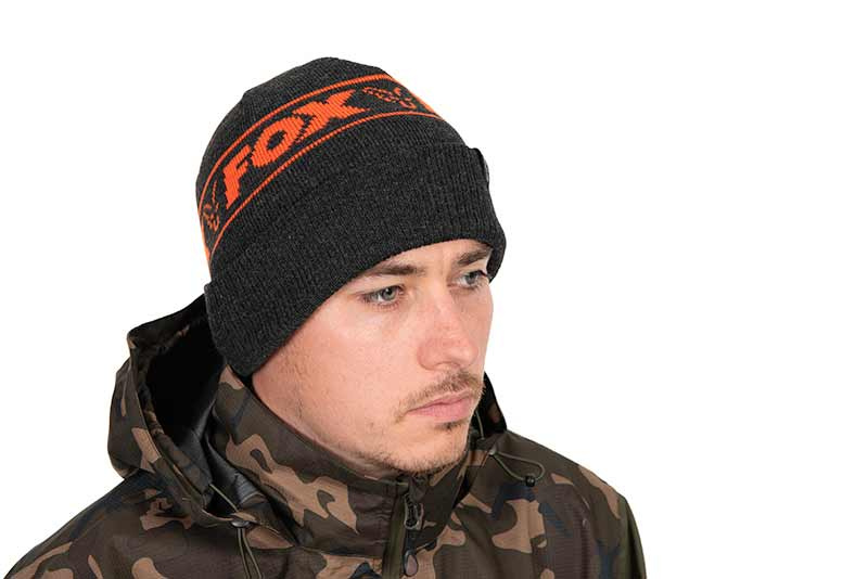 Fox Collection Beanie Black & Orange