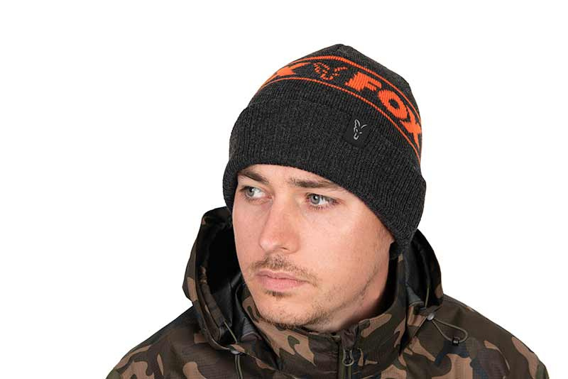 Fox Collection Beanie Black & Orange