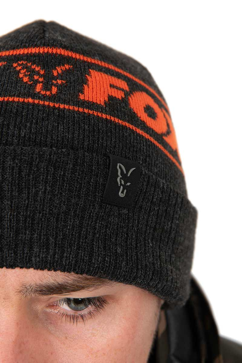 Fox Collection Beanie Black & Orange