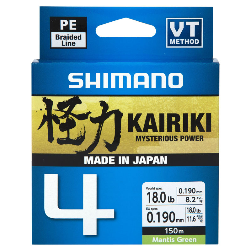 Shimano Kairiki 4, 150m Mantis Green - 0.10mm 6.8kg