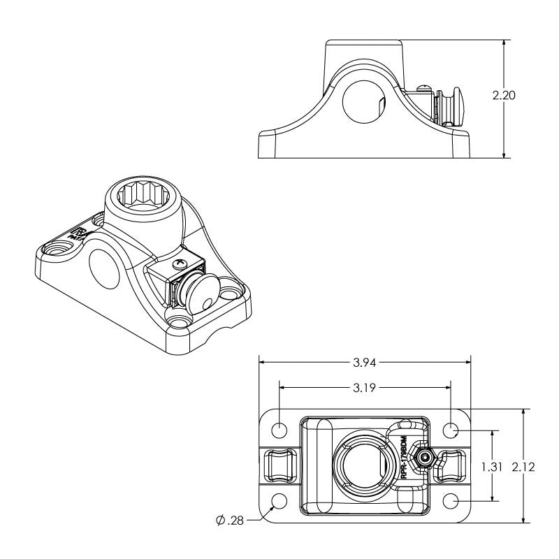 RAM Mounts Rod Plunger Bulkhead Base